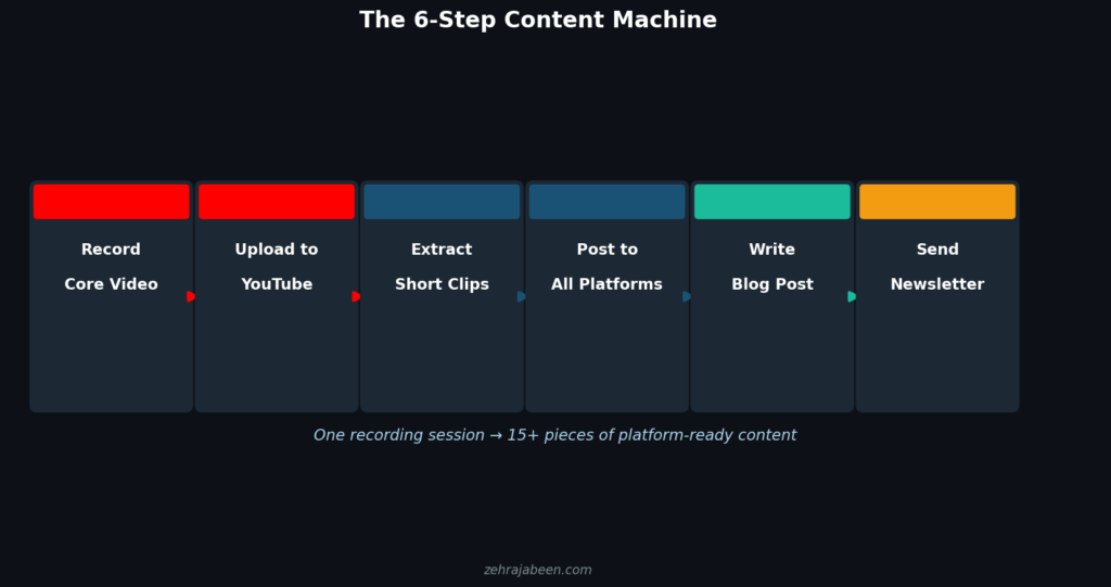 6-step content machine flowchart